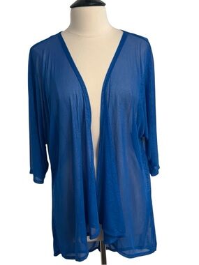 LuLaRoe Sheer Open-Front Kimono-Style Coverup or Light Weight Duster, Royal Blue